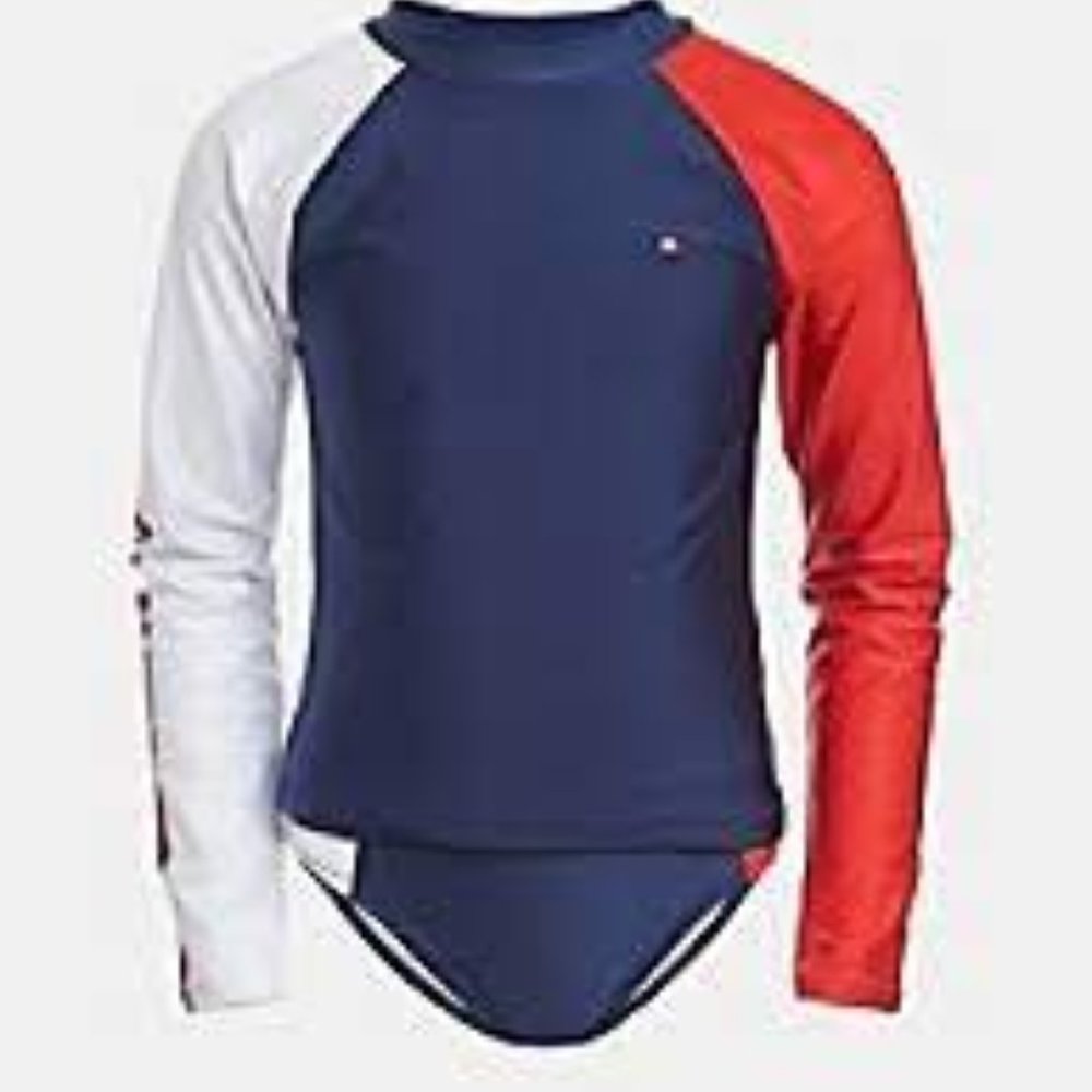 Tommy Hilfiger KIDS COLORBLOCK RASH GUARD SET NWT